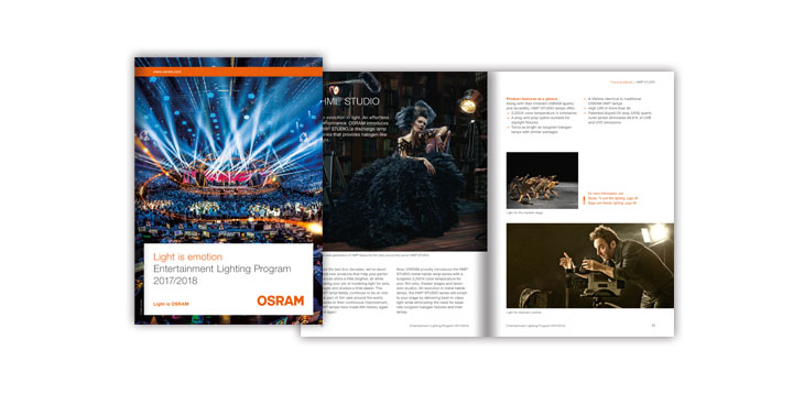 Katalog für OSRAM – Entertainment im Rampenlicht Katalog für OSRAM - Entertainment im Rampenlicht